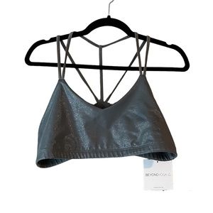 Beyond Yoga Twinkle Gunmetal Sports Bra Size X Large NWT Criss Cross Back New